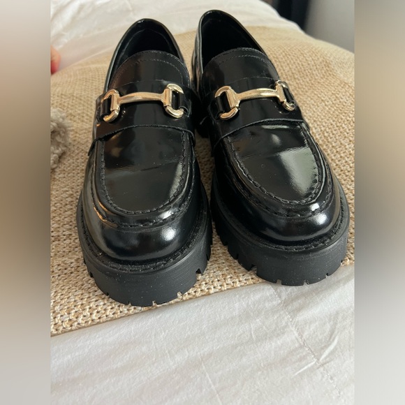 Steve Madden Lando Black Leather Loafers Size 7.5 - Picture 4 of 6